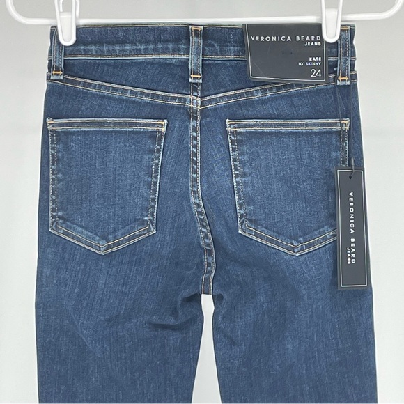 VERONICA BEARD JEANS NWT KATE 10” HIGH RISE SKINNY JEANS 24 VINTAGE WITH FRAY - Picture 9 of 14